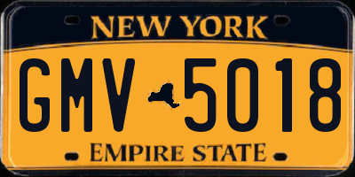 NY license plate GMV5018