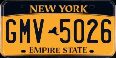 NY license plate GMV5026