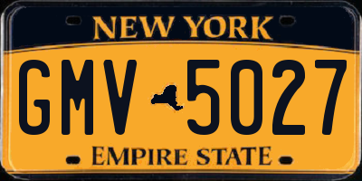 NY license plate GMV5027
