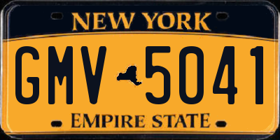 NY license plate GMV5041