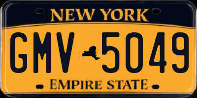 NY license plate GMV5049