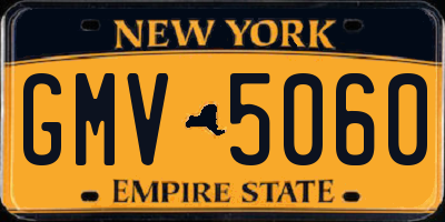 NY license plate GMV5060