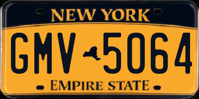NY license plate GMV5064