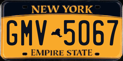 NY license plate GMV5067