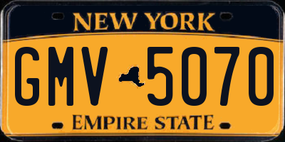 NY license plate GMV5070