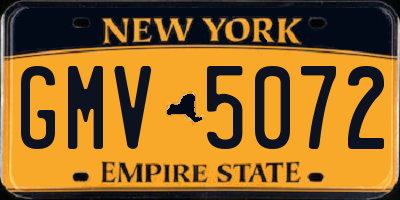 NY license plate GMV5072