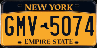 NY license plate GMV5074