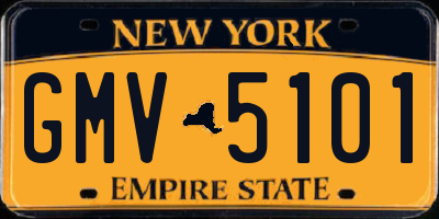 NY license plate GMV5101