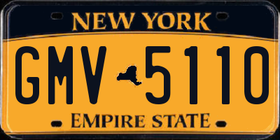 NY license plate GMV5110