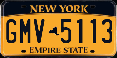 NY license plate GMV5113