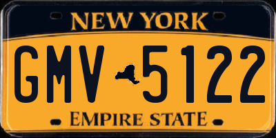 NY license plate GMV5122