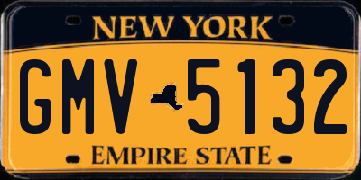 NY license plate GMV5132