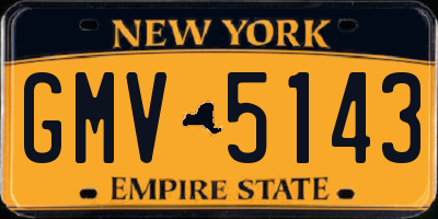 NY license plate GMV5143