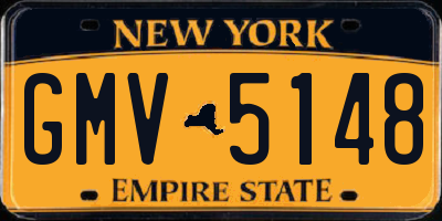 NY license plate GMV5148