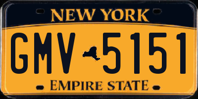 NY license plate GMV5151