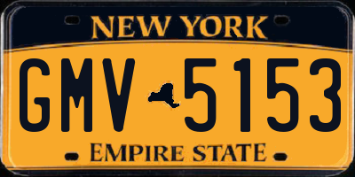 NY license plate GMV5153