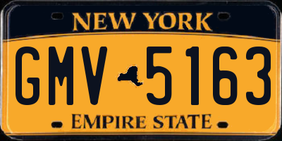 NY license plate GMV5163