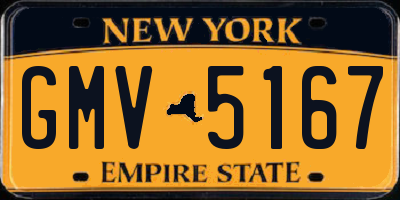 NY license plate GMV5167