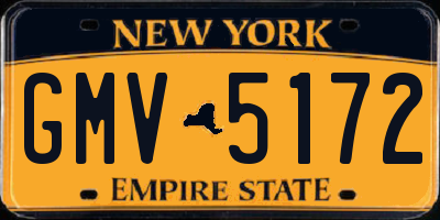NY license plate GMV5172