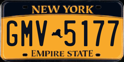NY license plate GMV5177