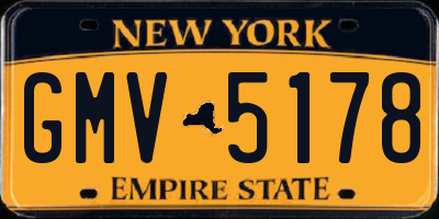 NY license plate GMV5178