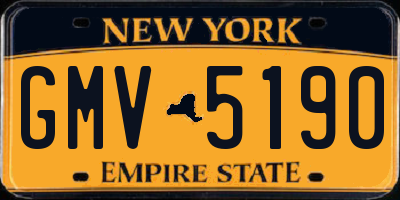 NY license plate GMV5190