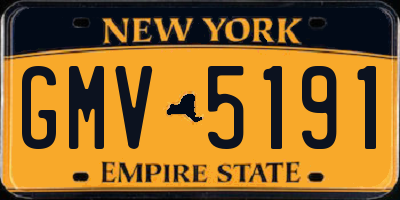 NY license plate GMV5191