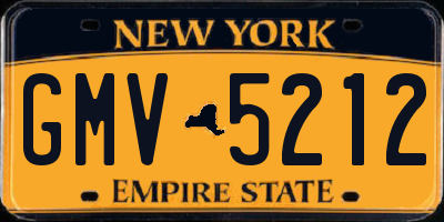 NY license plate GMV5212