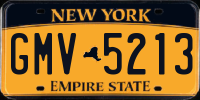 NY license plate GMV5213