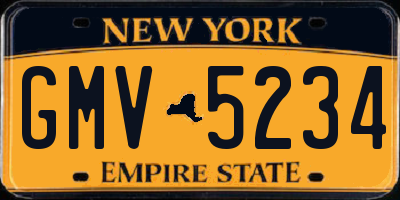 NY license plate GMV5234