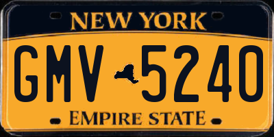 NY license plate GMV5240