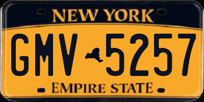 NY license plate GMV5257