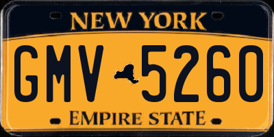 NY license plate GMV5260