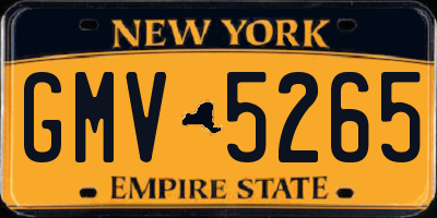 NY license plate GMV5265