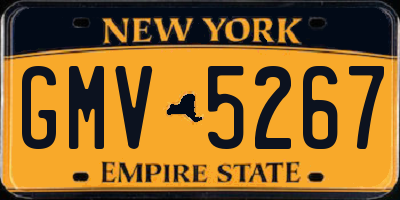 NY license plate GMV5267