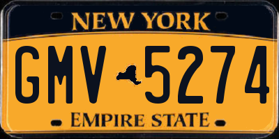 NY license plate GMV5274