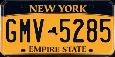NY license plate GMV5285