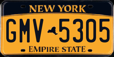 NY license plate GMV5305