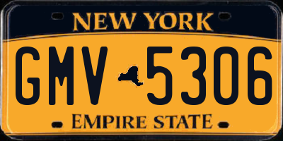 NY license plate GMV5306