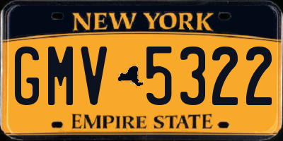 NY license plate GMV5322