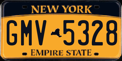 NY license plate GMV5328