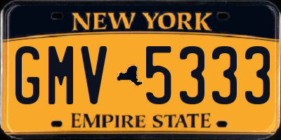 NY license plate GMV5333