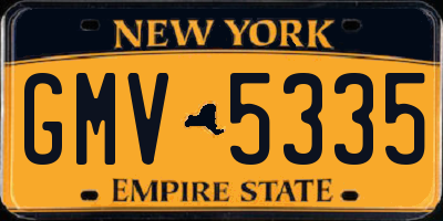 NY license plate GMV5335