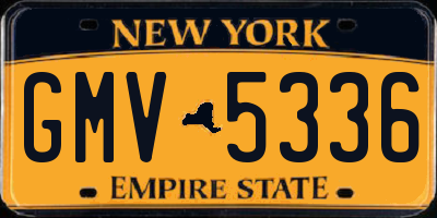 NY license plate GMV5336