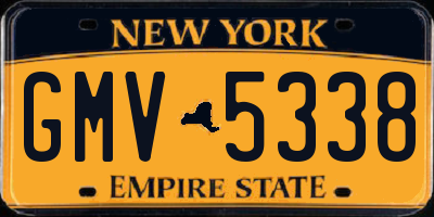 NY license plate GMV5338