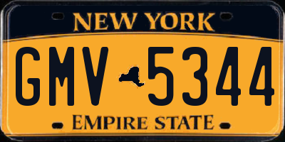 NY license plate GMV5344