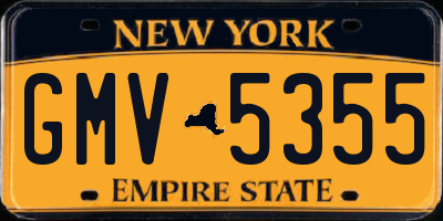 NY license plate GMV5355