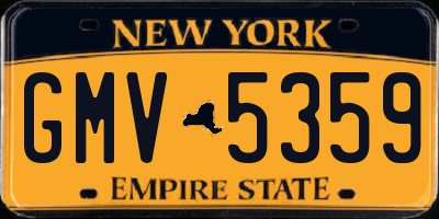 NY license plate GMV5359