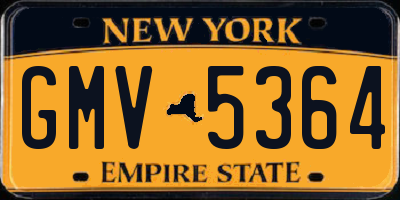 NY license plate GMV5364