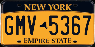 NY license plate GMV5367